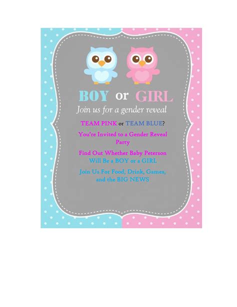 printable gender reveal invitations|17 Free Printable Gender Reveal Invitations (Template & Example).